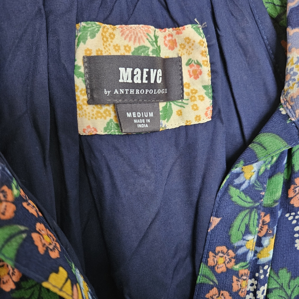Anthropologie Maeve Ondine Boho Floral Long Sleeve Maxi Dress - Size M - Picture 5 of 7